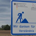 german road sign with reflective vinyl