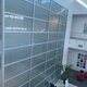 tall office wall with glass decor