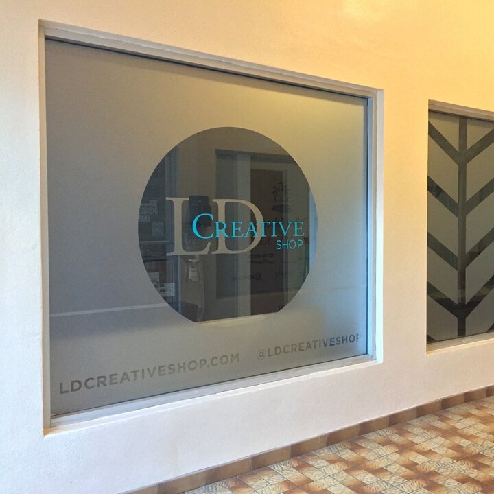 store windows with glass decor
